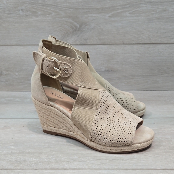 NYDJ Women's Charismasa Tan Wedge Sandals Espadrille Shoes Sz 7M - Picture 2 of 13